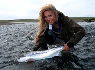 River Midfjardara,Fly fishing salmon in Iceland, April Vokey