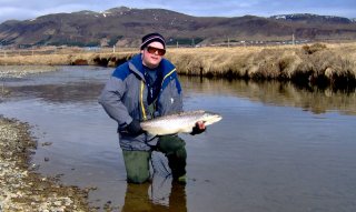 Fly fishing Sea trout in Iceland